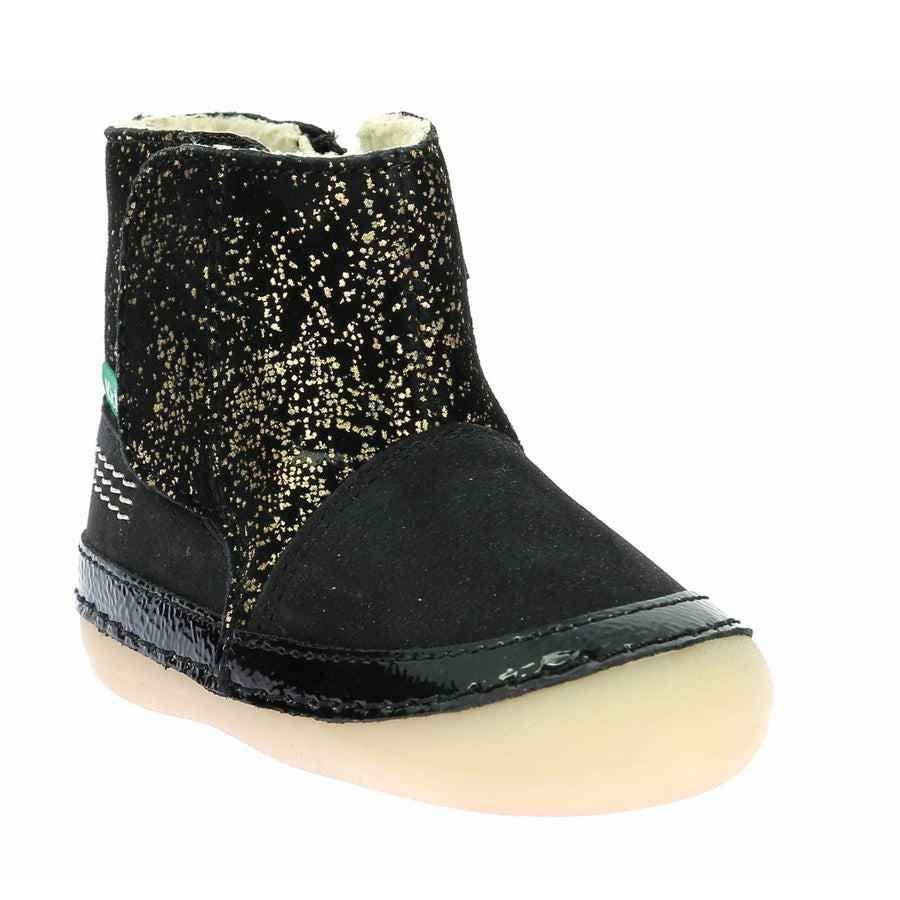 Kickers Sokifaune Bottes Noir Or