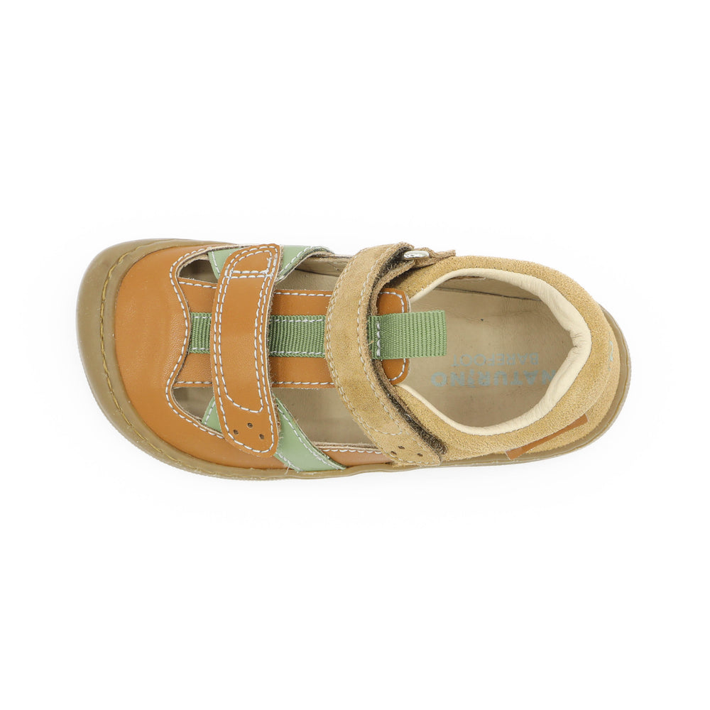 Naturino Barefoot Jaffo Sandales Velcros Brown Leaf