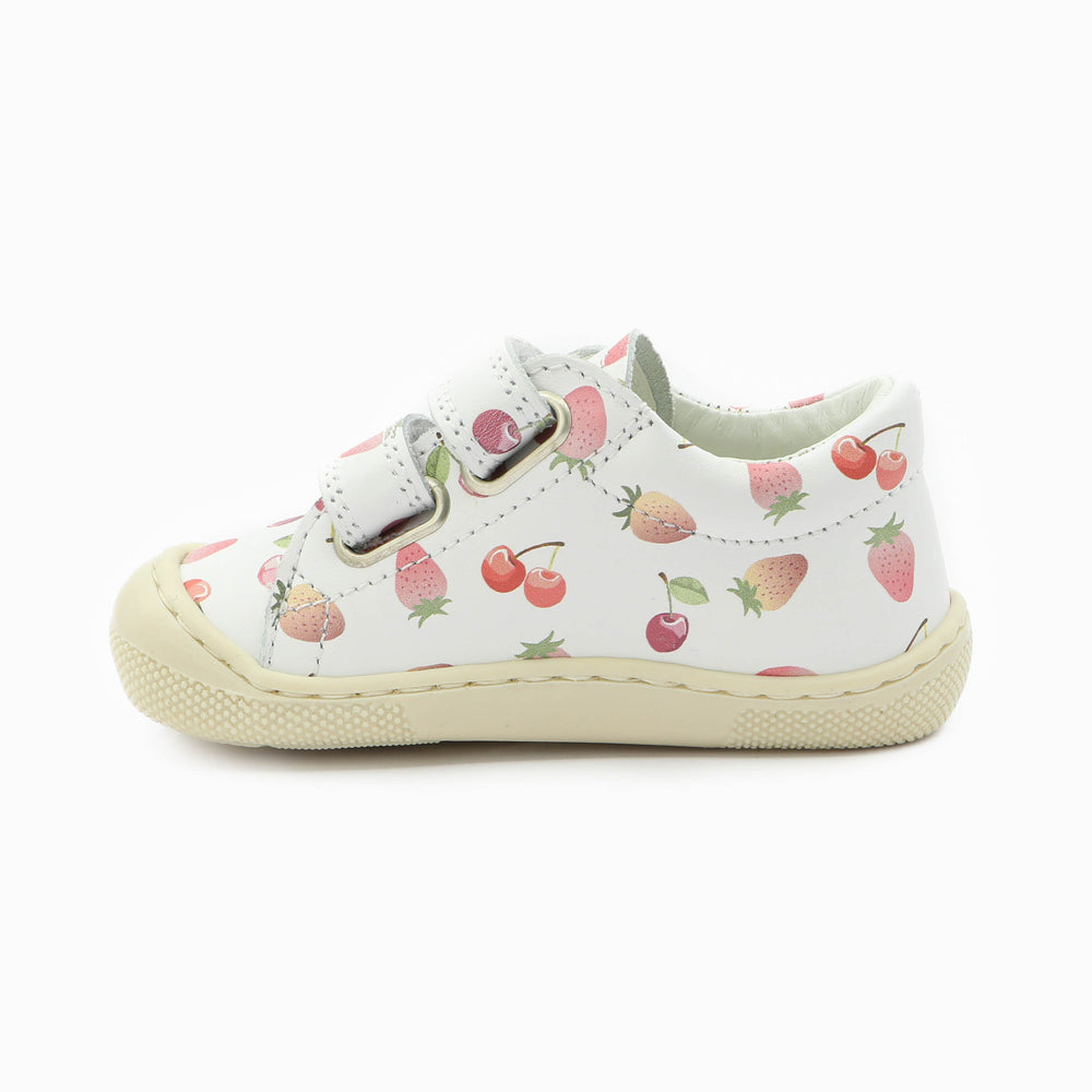 Naturino Barefoot Orec Low Velcros Cherries And Strawberry White