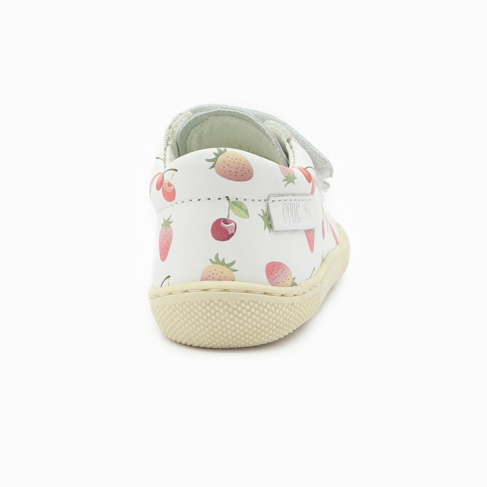 Naturino Barefoot Orec Low Velcros Cherries And Strawberry White