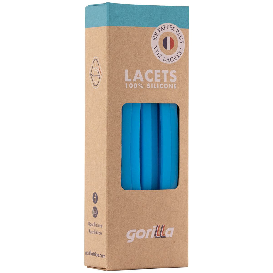 Gorilla Lacets Elastiques Fins Bleu Néon