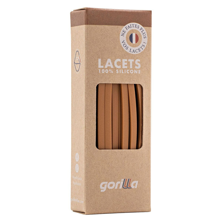 Gorilla Lacets Elastiques Fins Caramel