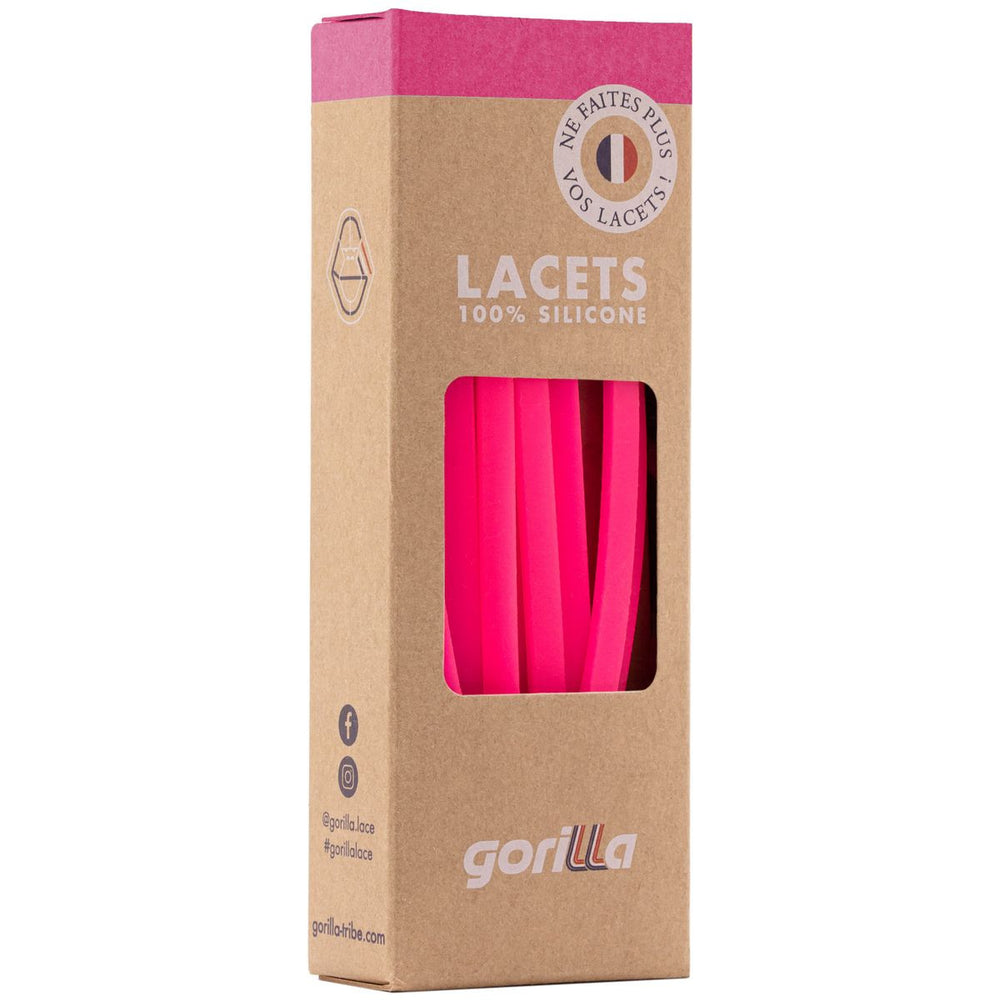 Gorilla Lacets Elastiques Fins Rose Néon
