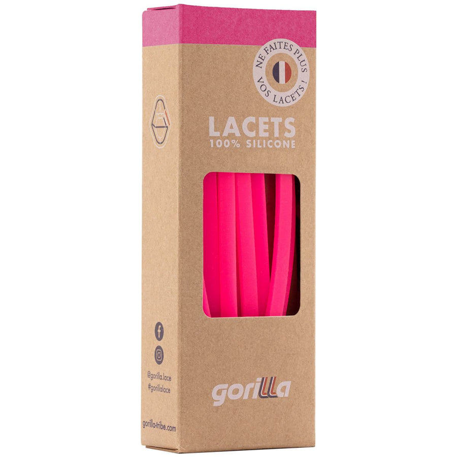 Gorilla Lacets Elastiques Fins Rose Néon