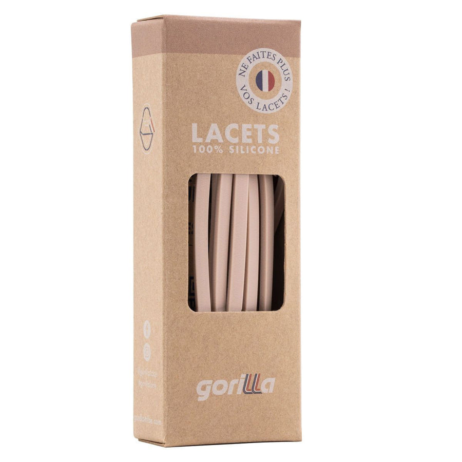 Gorilla Lacets Elastiques Fins Rose Poudré