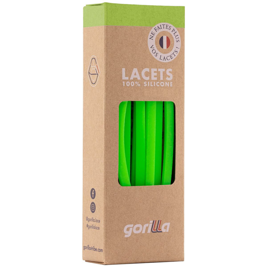Gorilla Lacets Elastiques Fins Vert Néon