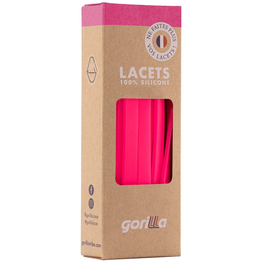 Gorilla Lacets Elastiques Larges Rose Néon