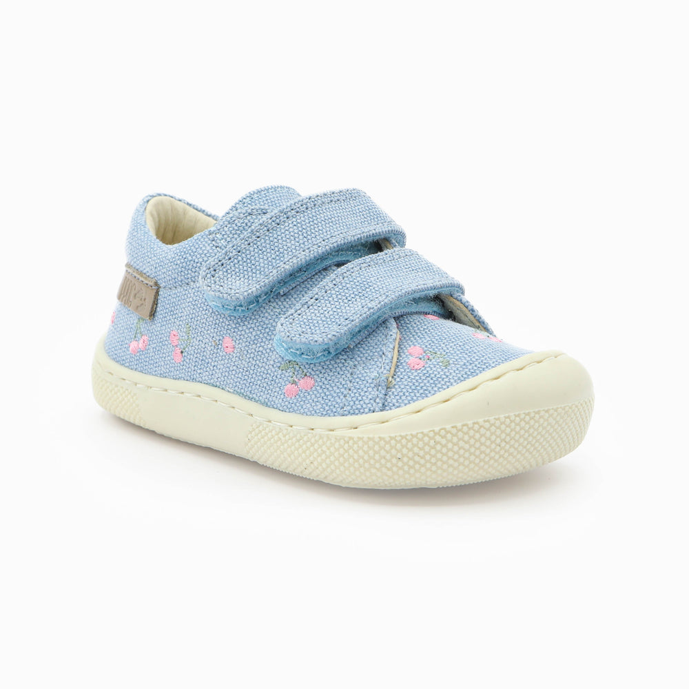 Naturino Barefoot Orec Low Velcros Canvas Cherry Celeste