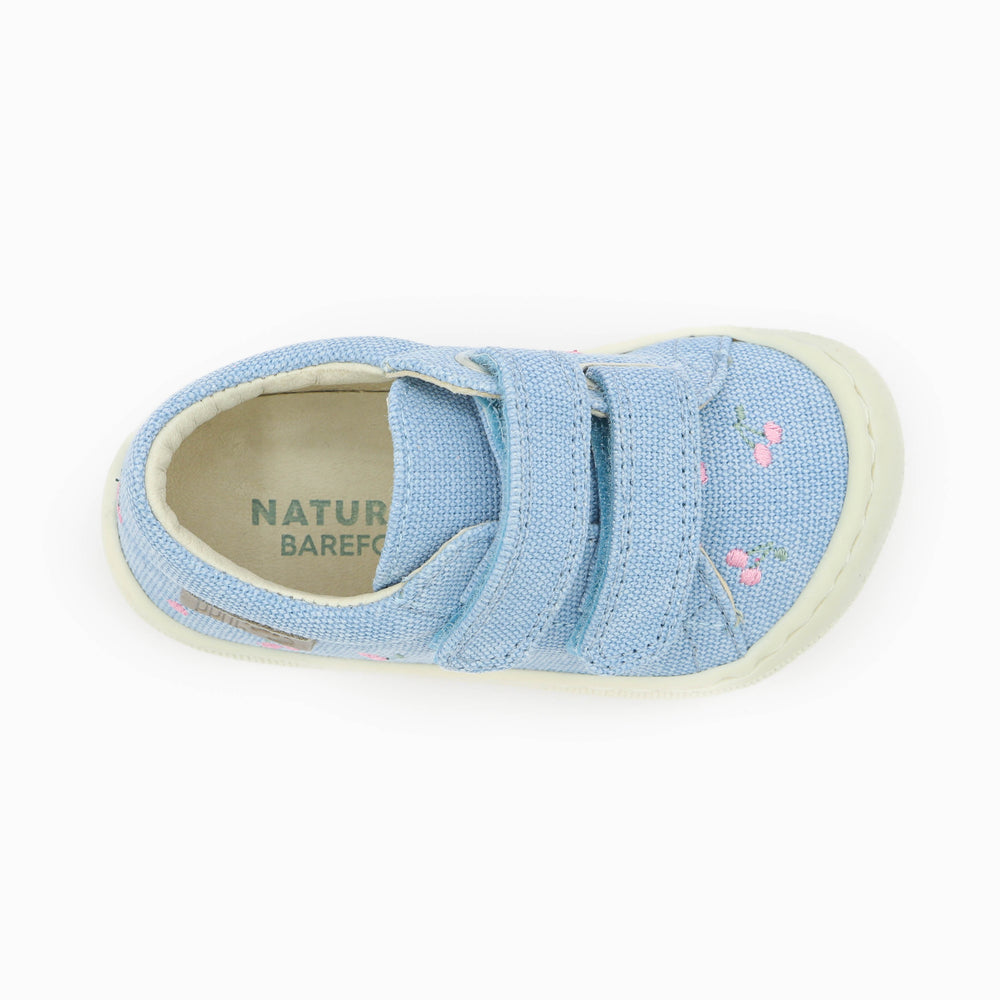 Naturino Barefoot Orec Low Velcros Canvas Cherry Celeste