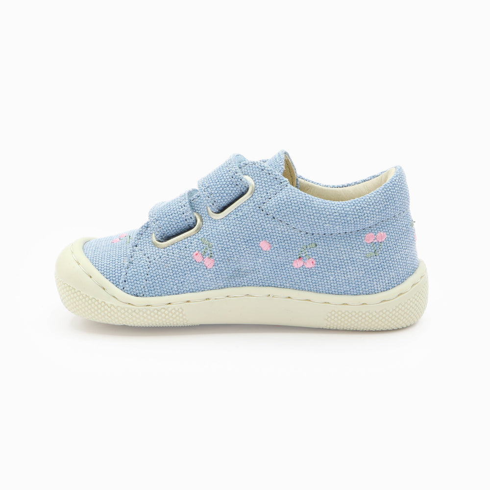Naturino Barefoot Orec Low Velcros Canvas Cherry Celeste