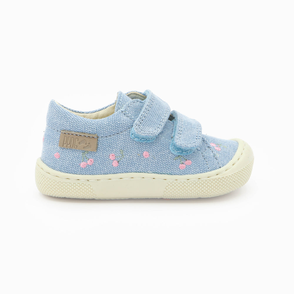Naturino Barefoot Orec Low Velcros Canvas Cherry Celeste