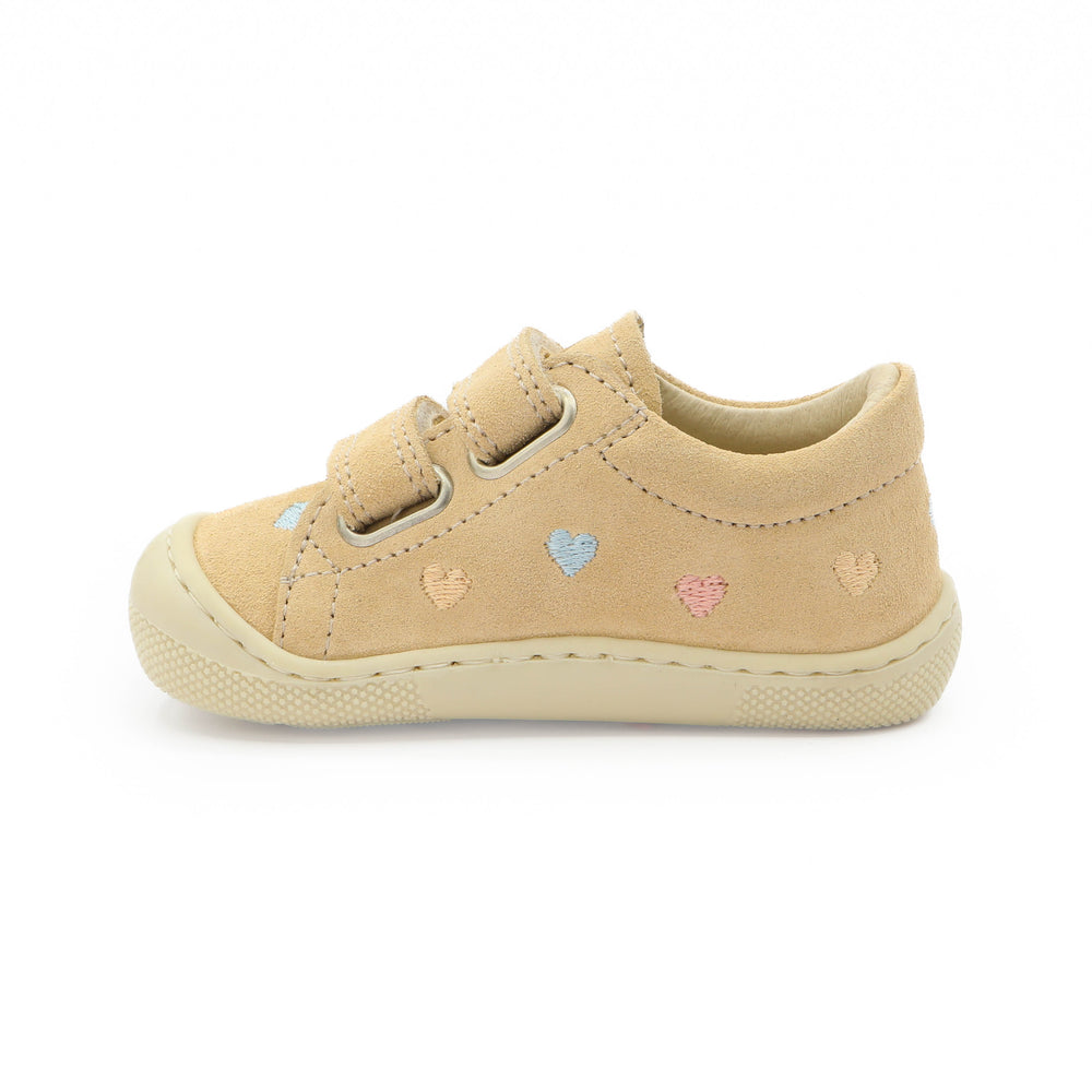 Naturino Barefoot Orec Low Velcros Hearts Vanilla