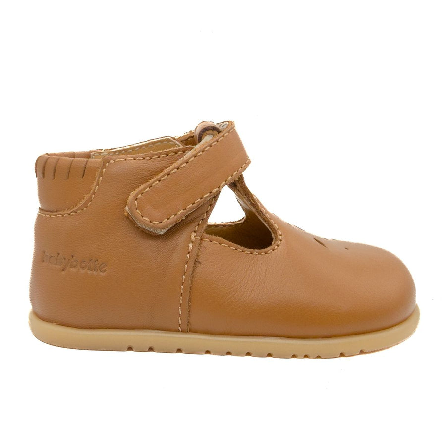 Babybotte barefoot Paris Velcros Cognac