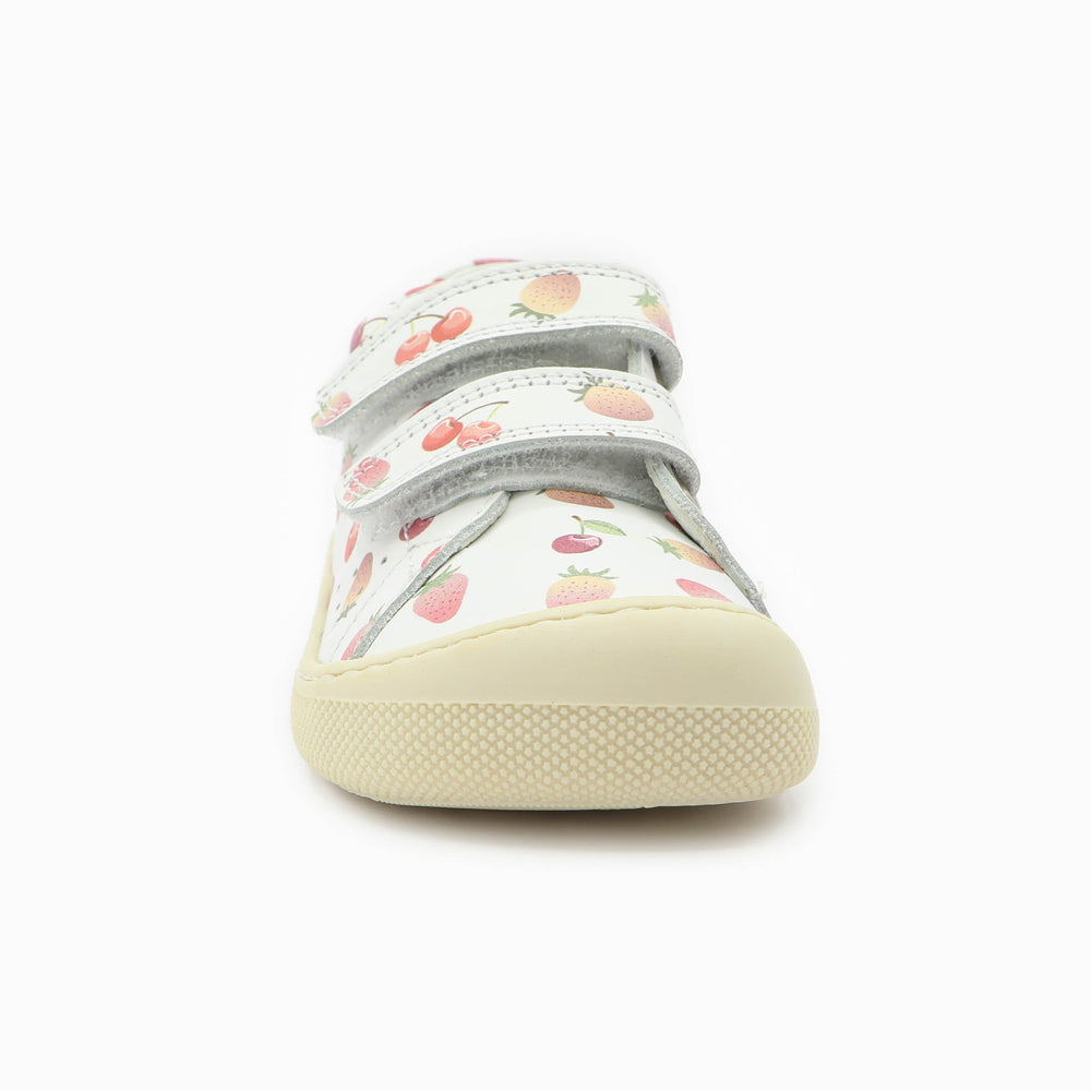 Naturino Barefoot Rabir Velcros Cherries And Strawberry White