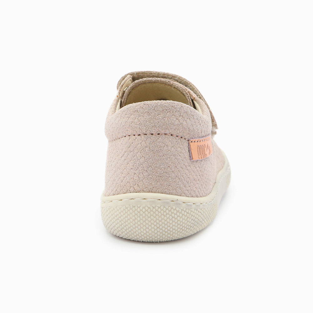 Naturino Barefoot Rabir Velcros Lizard Bone Rose