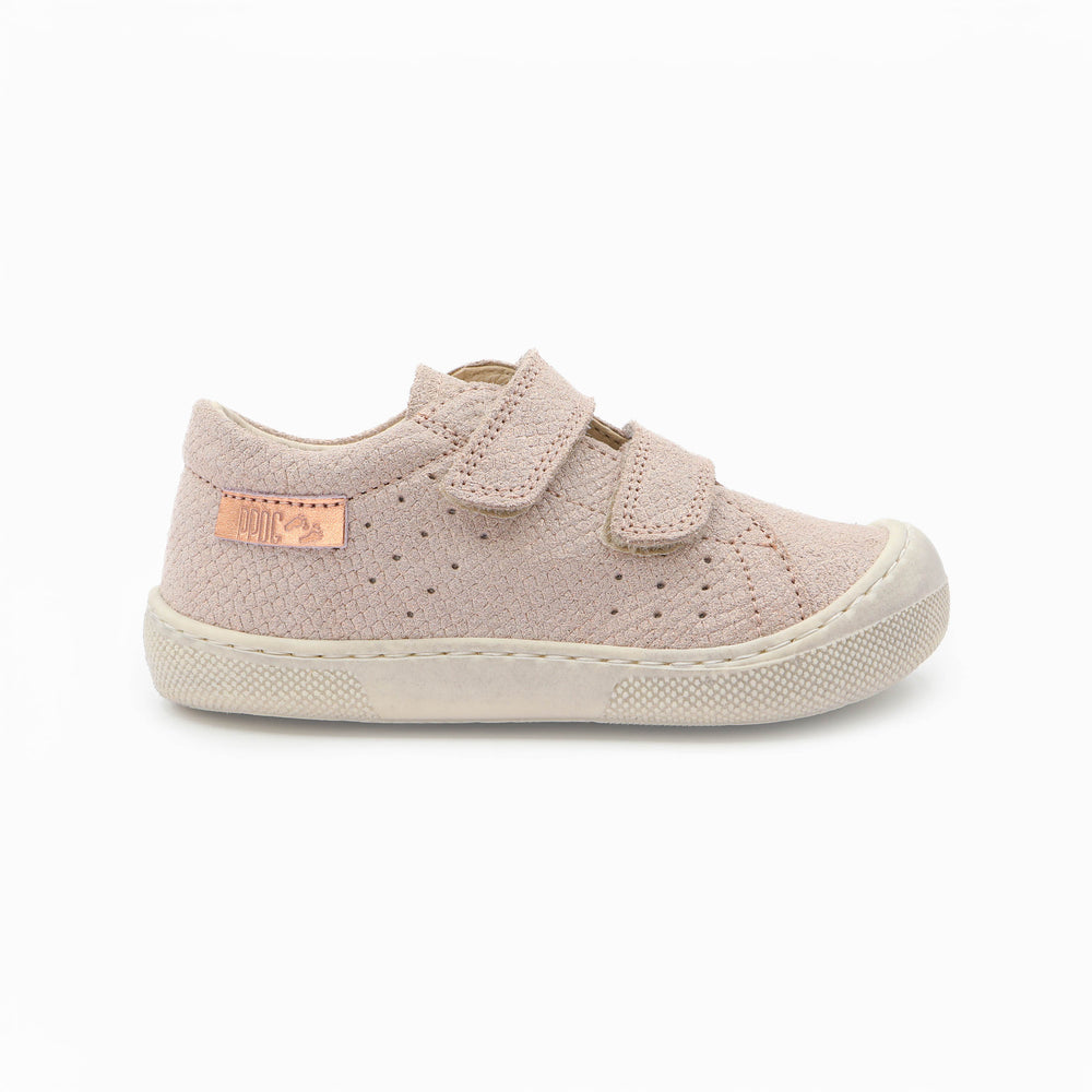 Naturino Barefoot Rabir Velcros Lizard Bone Rose