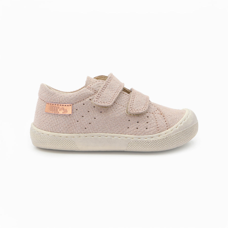 Naturino Barefoot Rabir Velcros Lizard Bone Rose