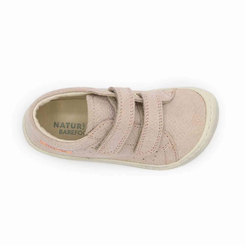 Naturino Barefoot Rabir Velcros Lizard Bone Rose