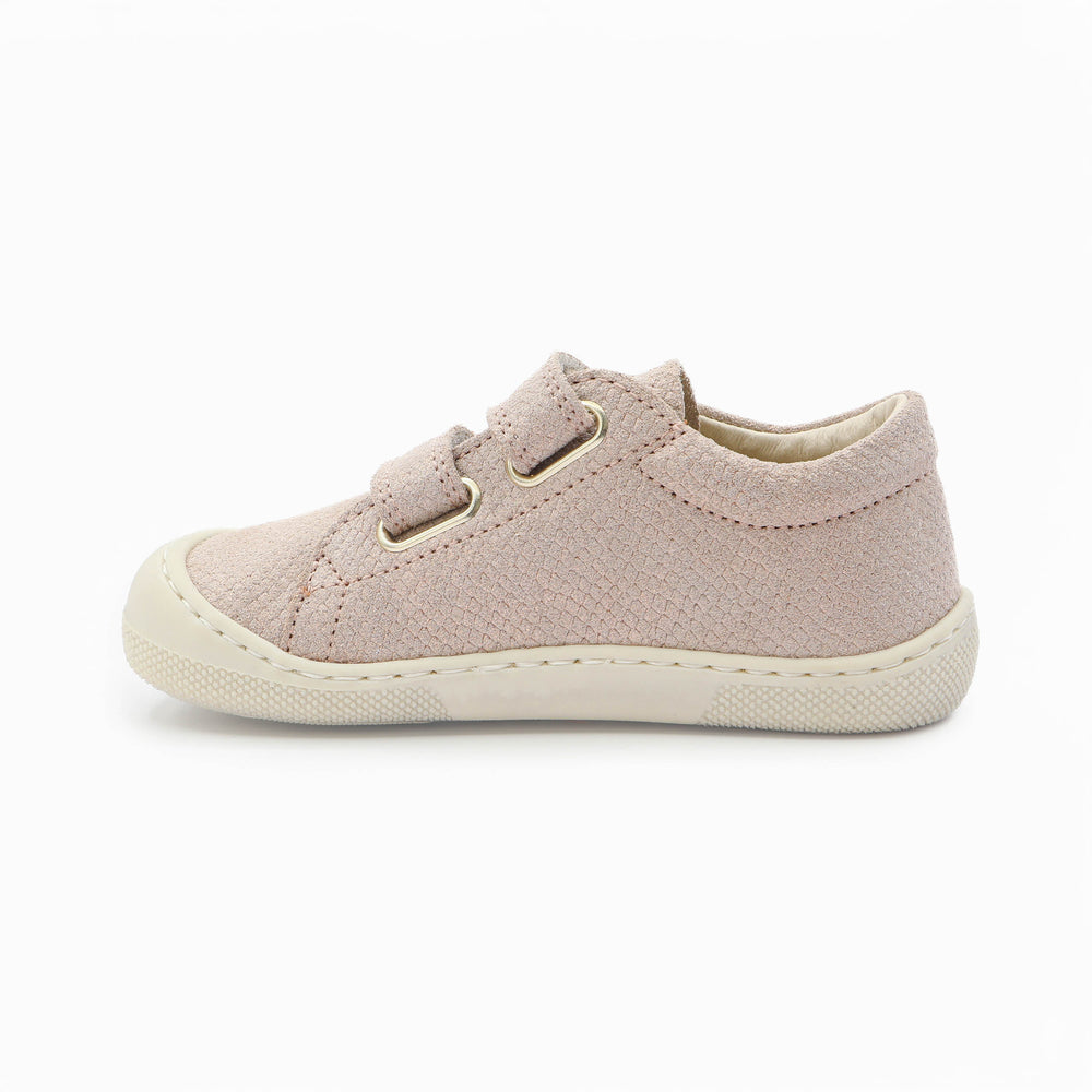 Naturino Barefoot Rabir Velcros Lizard Bone Rose