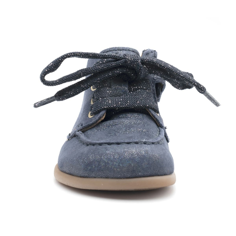 Babybotte barefoot Derbies Zip Confetti Blue Paillettes