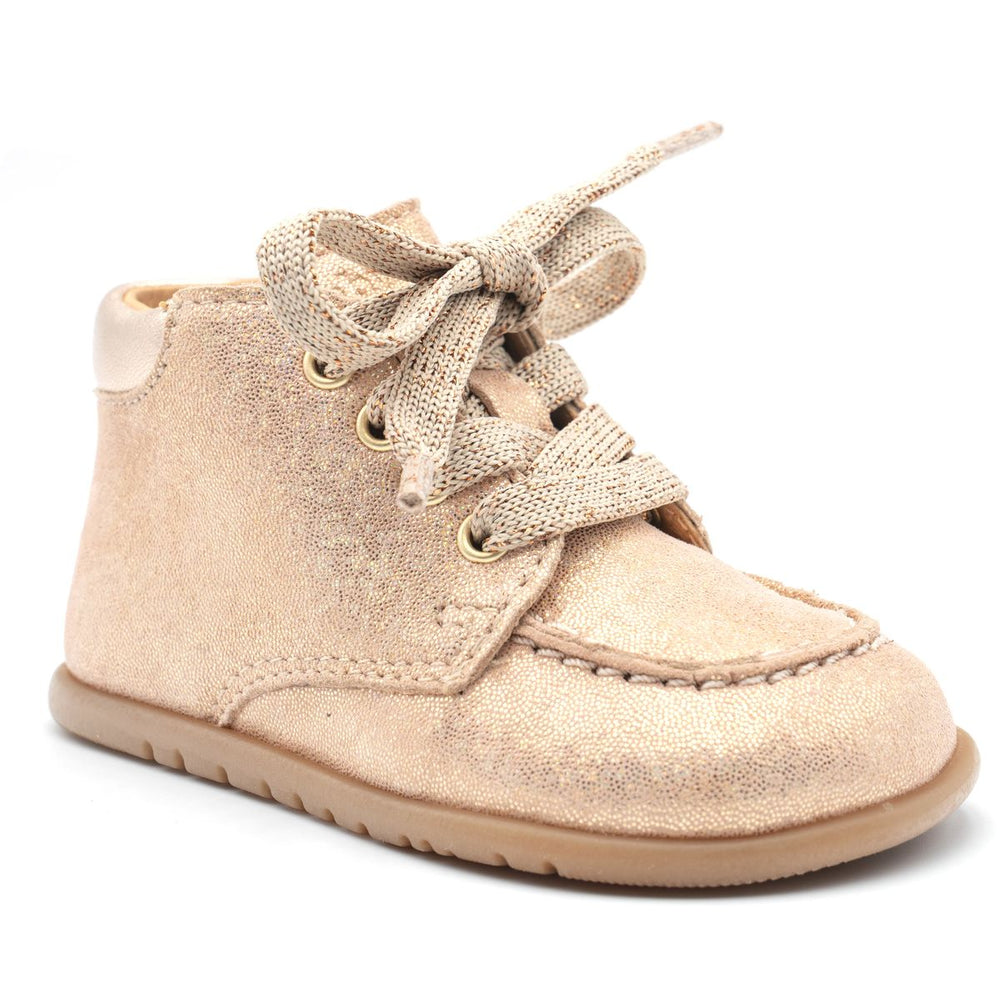 Babybotte barefoot Derbies Zip Confetti Rose Paillettes