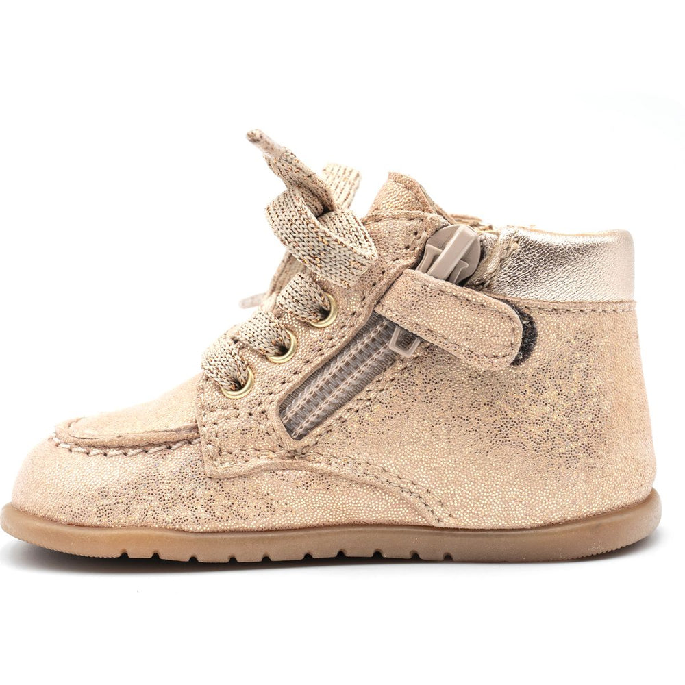 Babybotte barefoot Derbies Zip Confetti Rose Paillettes
