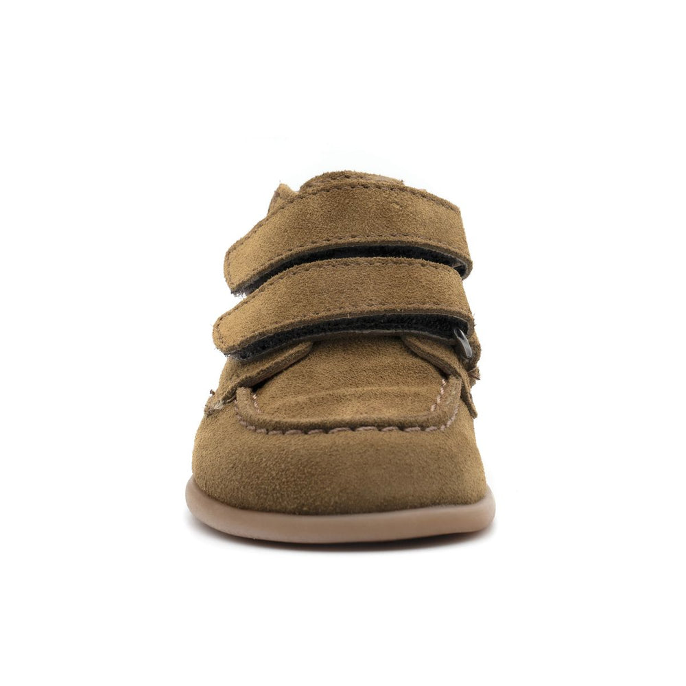 Babybotte barefoot Derbies Velcro Velour Kaki