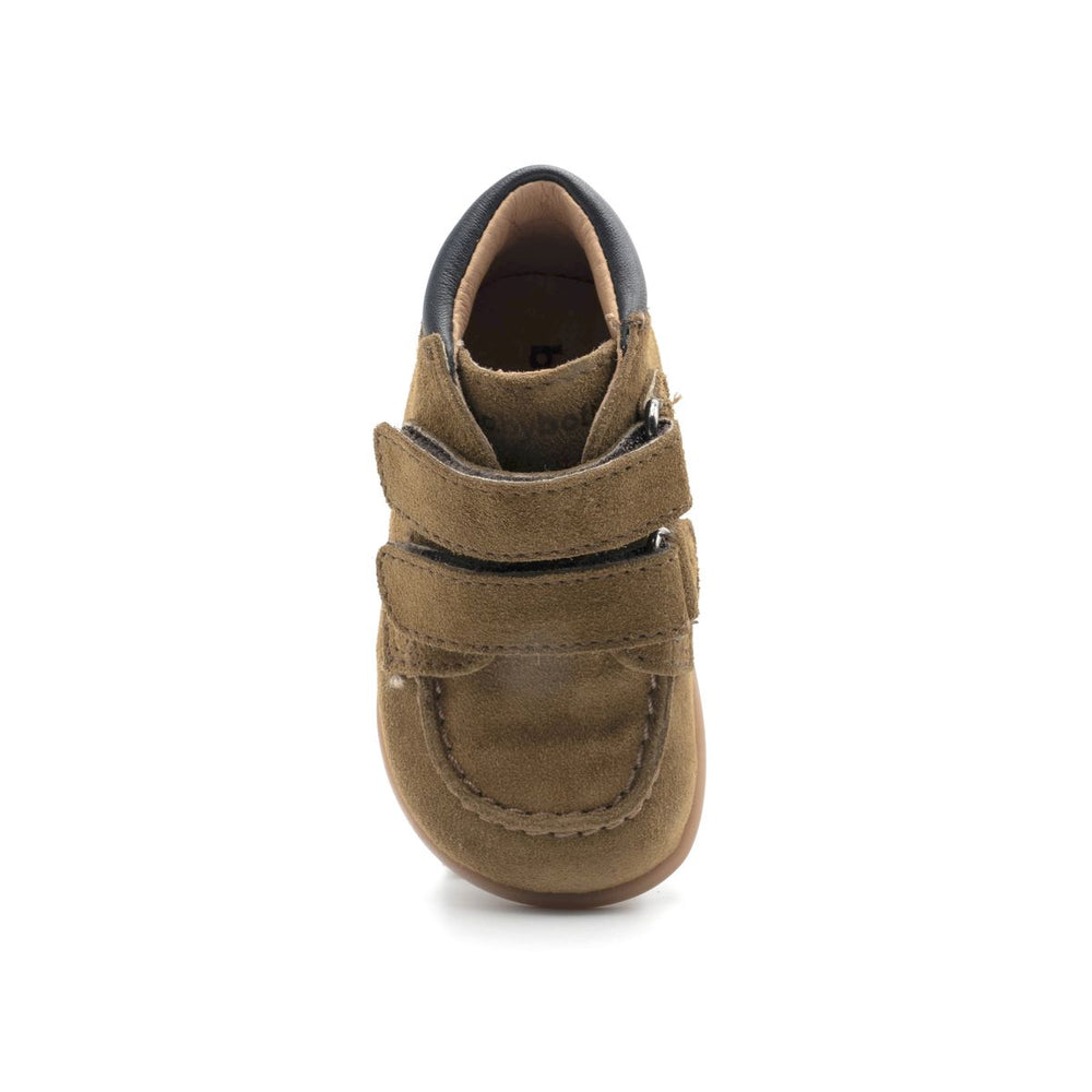 Babybotte barefoot Derbies Velcro Velour Kaki