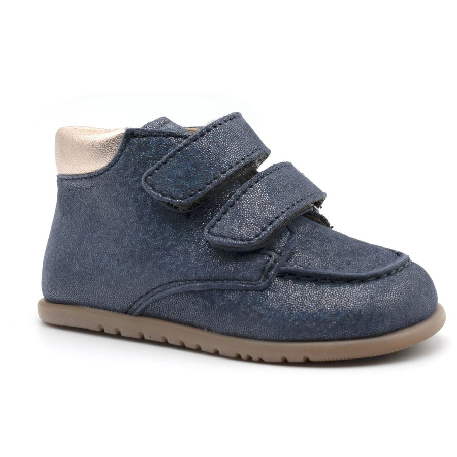Babybotte barefoot Derbies Velcro Confetti Blue Paillettes