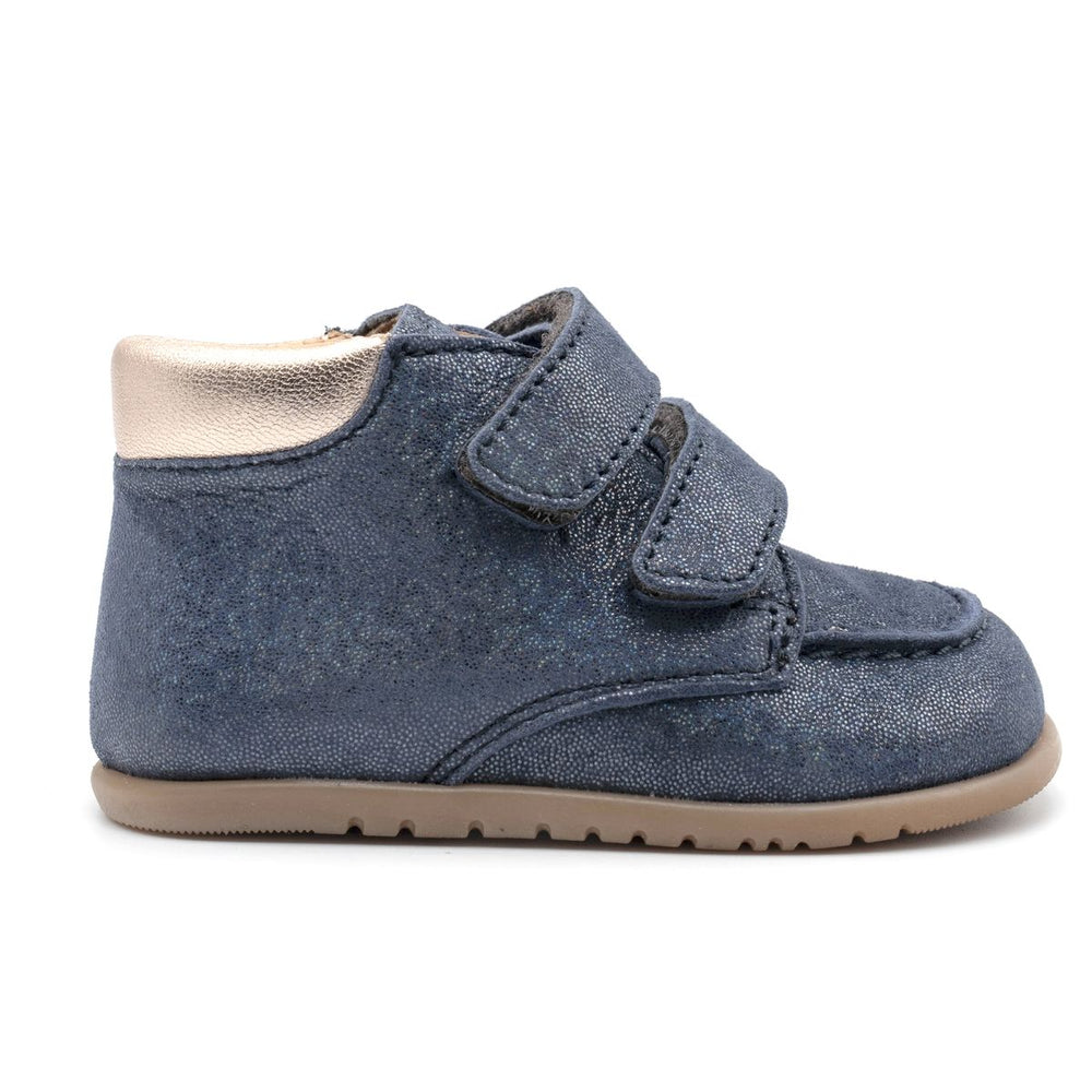 Babybotte barefoot Derbies Velcro Confetti Blue Paillettes