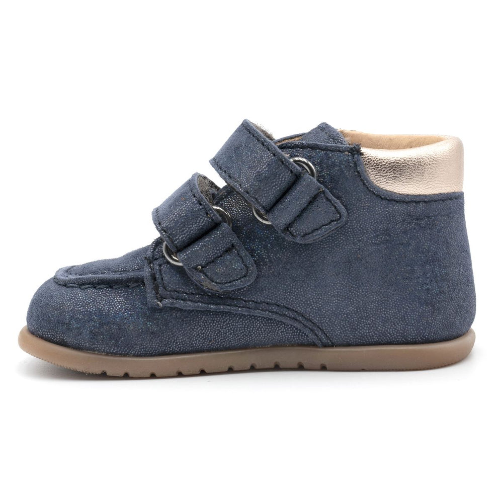 Babybotte barefoot Derbies Velcro Confetti Blue Paillettes
