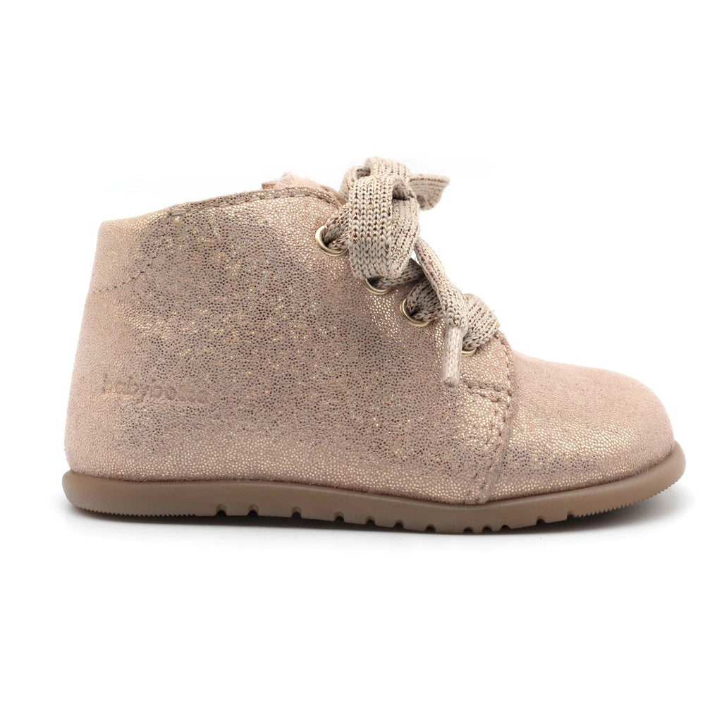 Babybotte barefoot Fredy Zip Confetti Rose paillettes