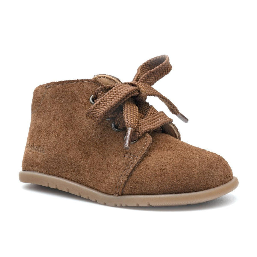 Babybotte barefoot Fredy Zip Velour Cuoio