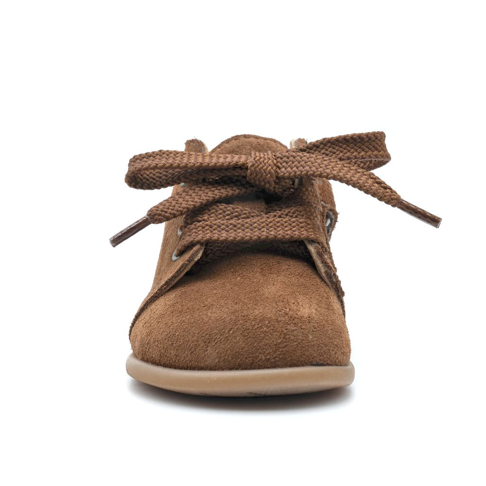 Babybotte barefoot Fredy Zip Velour Cuoio