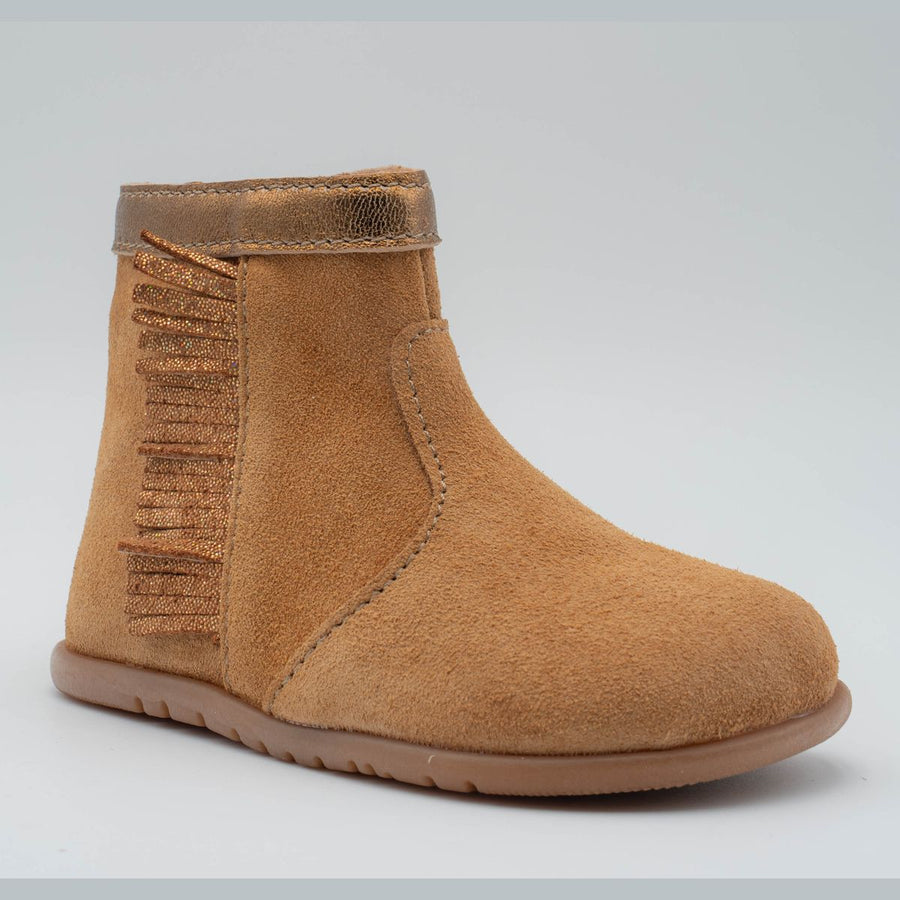 Babybotte barefoot Anoki Boot Franges Velour Nocciola