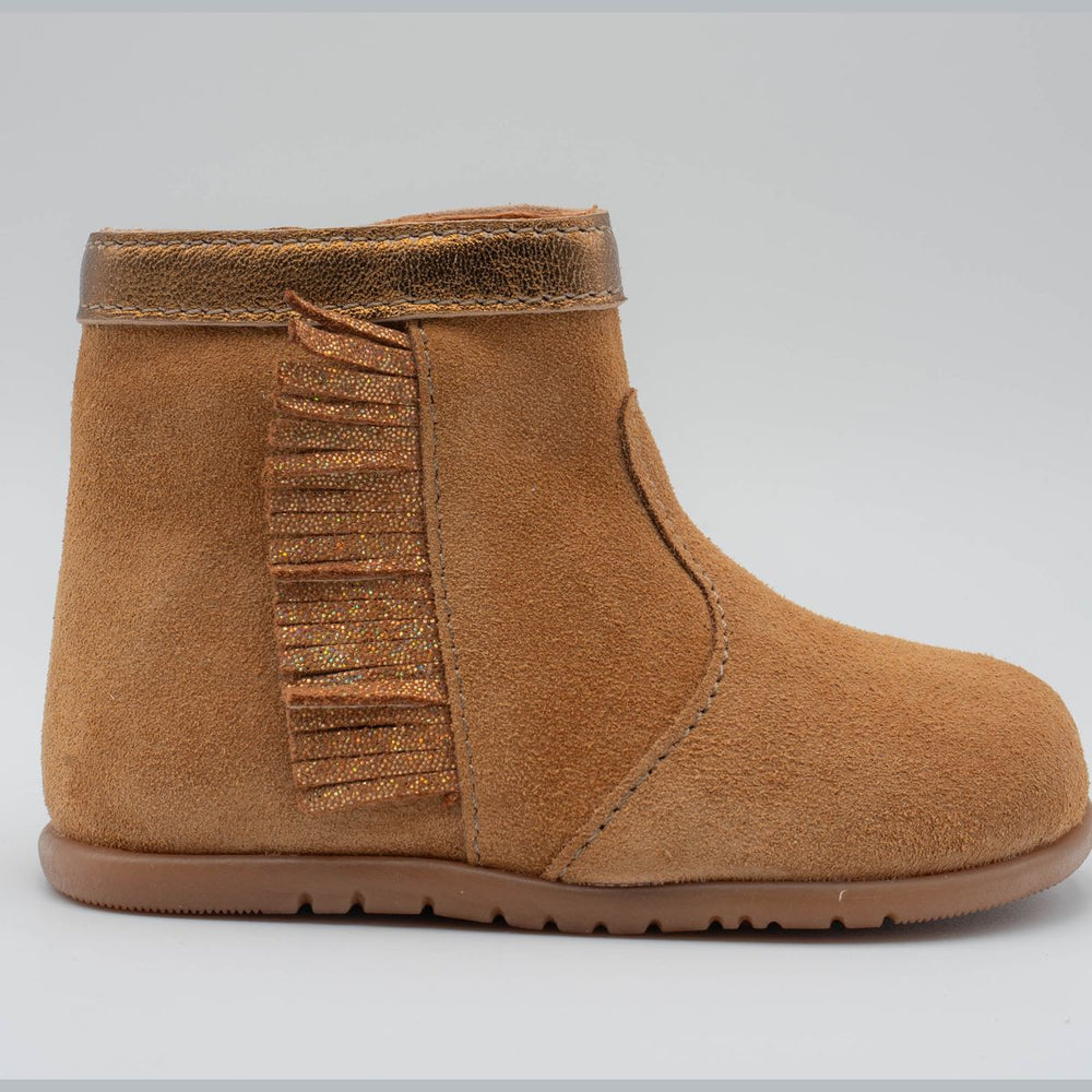 Babybotte barefoot Anoki Boot Franges Velour Nocciola