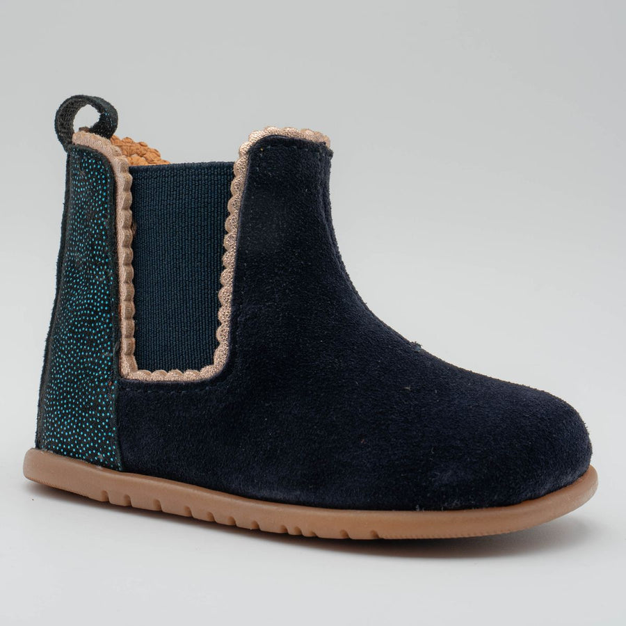 Babybotte barefoot Alisia Velour Blue Dots