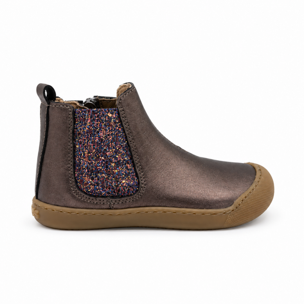 Botines Acebos Barefoot Sparkle color topo