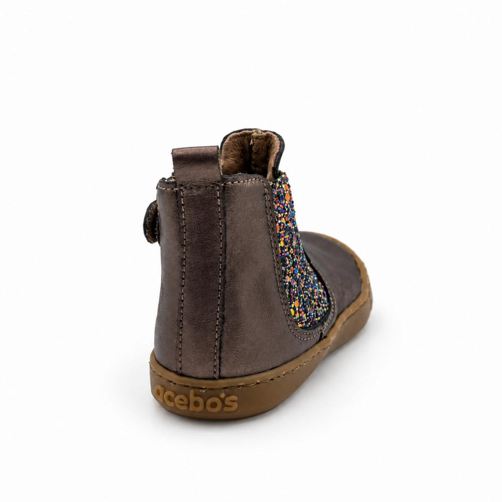 Botines Acebos Barefoot Sparkle color topo