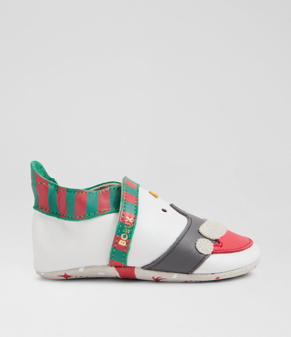 Bobux Chaussons Jingle White Poppy