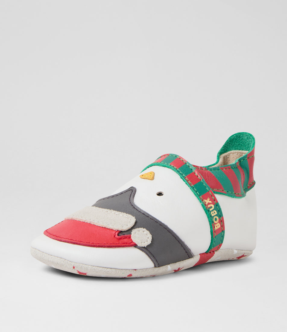 Bobux Chaussons Jingle White Poppy