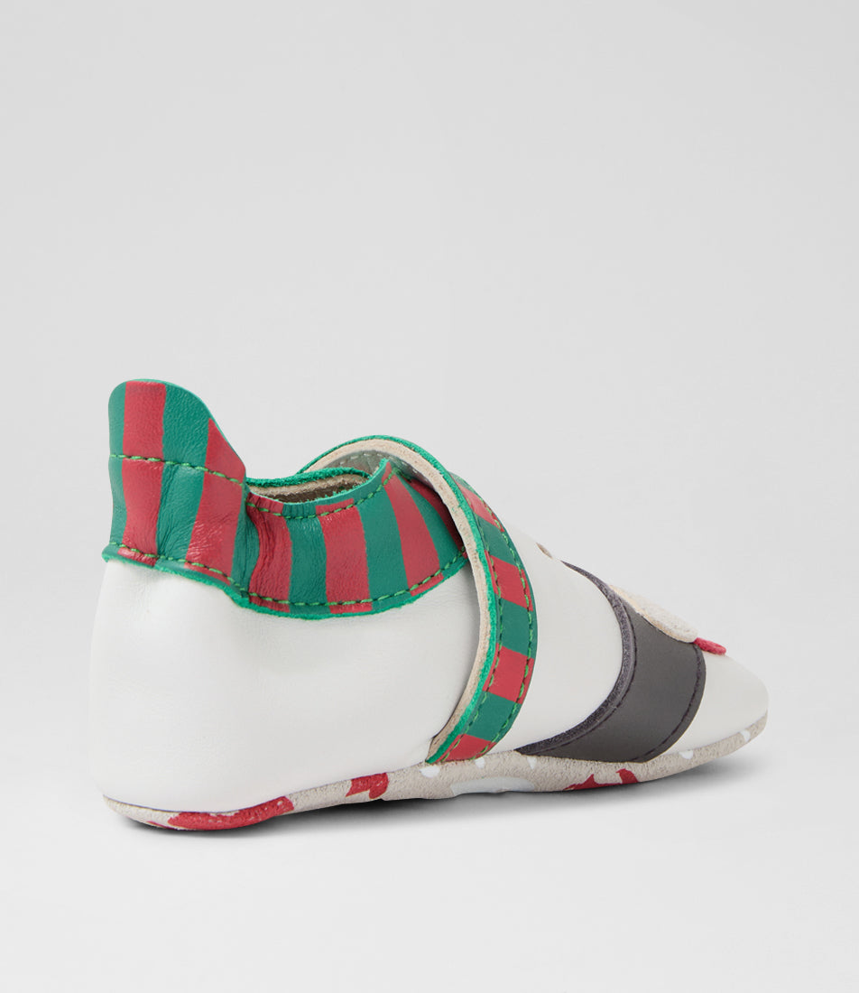 Bobux Chaussons Jingle White Poppy