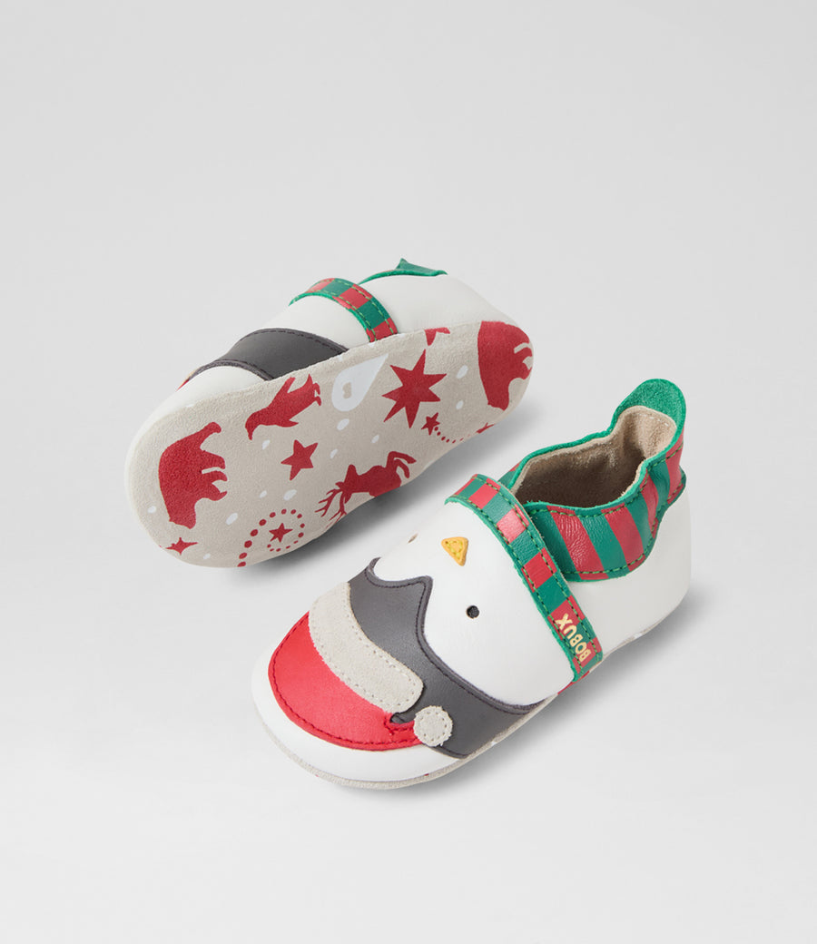 Bobux Chaussons Jingle White Poppy