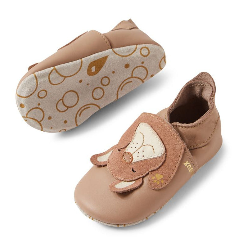 Bobux Chaussons Peeking Puppy Taupe
