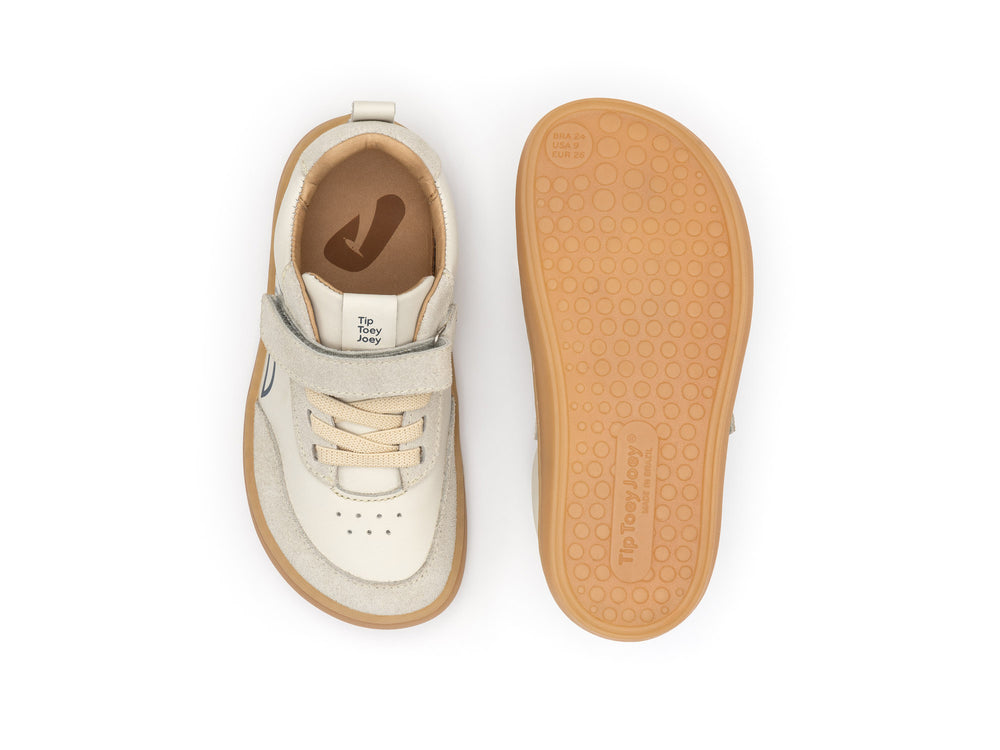Tip Toey Joey Kidos Outline Tapioca Ivory Suede