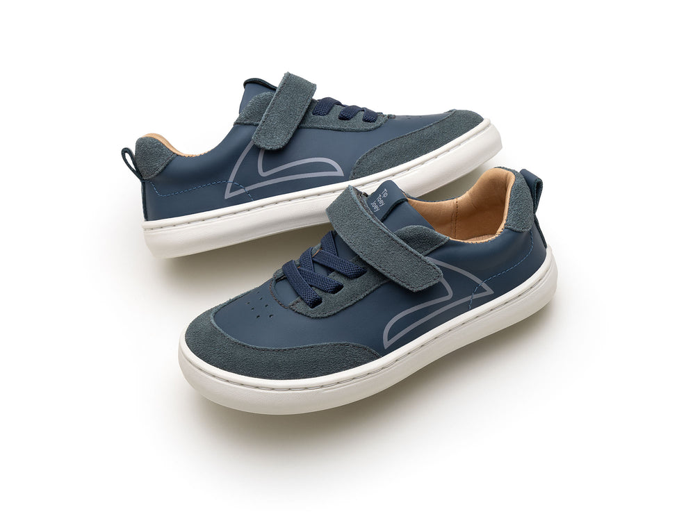 Tip Toey Joey Kidos Outline Laguna Urban Blue Suede
