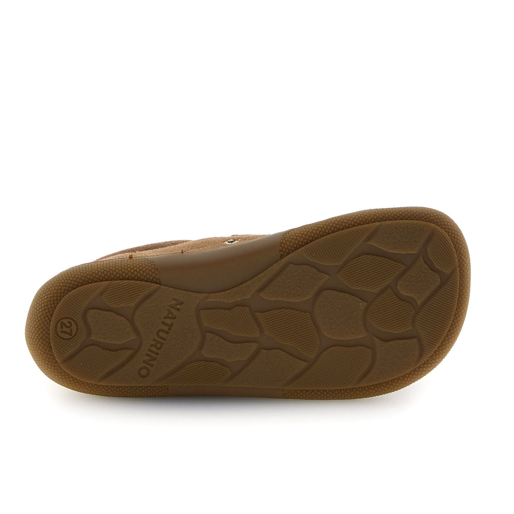 Naturino Barefoot Rabir Velcros Daisies Brown Platinum