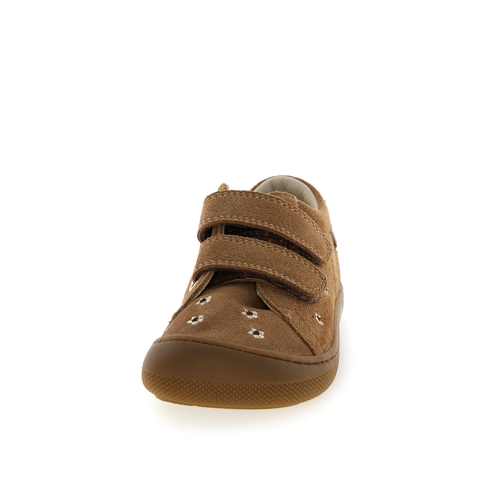 Naturino Barefoot Rabir Velcros Daisies Brown Platinum