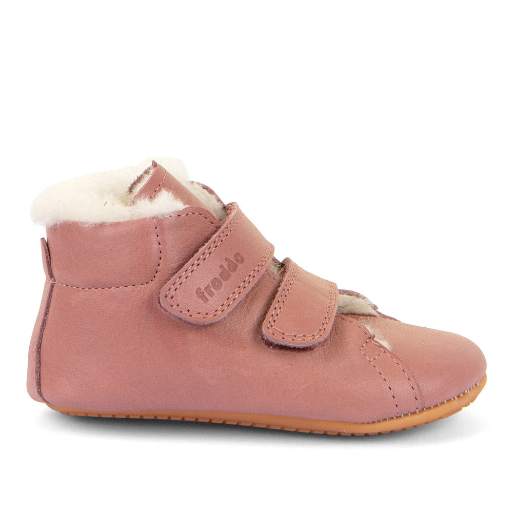 Froddo Prewalkers Barefoot Forro Dos Velcros Dark Pink