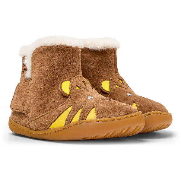 Camper FW Peu Bottines Fourrées Marron Jaune